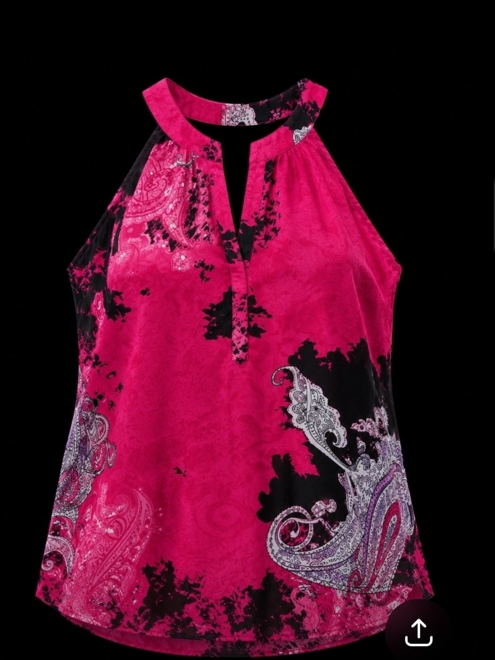 Milano Semi-Sheer Halter Blouse – Size Large